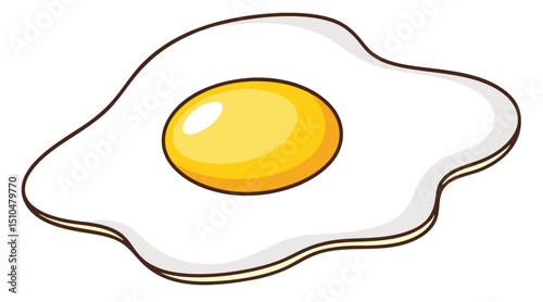 Cartoon Fried Egg – Simple Breakfast Food Illustration