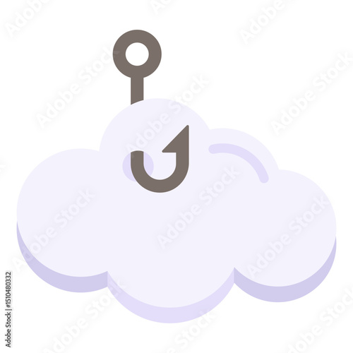 Cloud Data Security Hook Icon Cybersecurity Protection Illustration