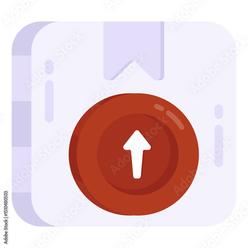 Upward Shipping Package Delivery Button Icon Illustration