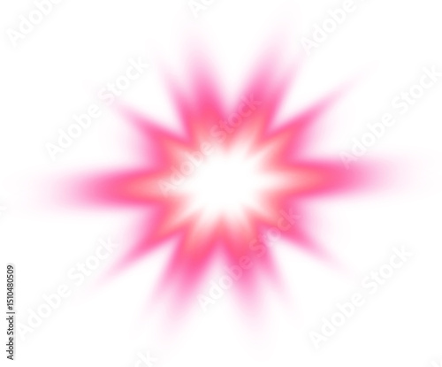 Hot pink burst of light effect isolated on transparent background png vector design