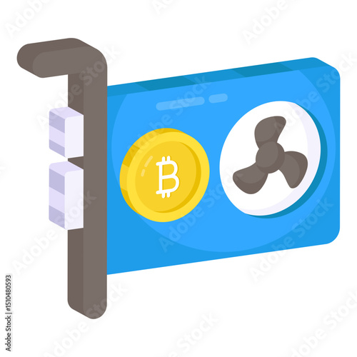 Cryptocurrency Mining Graphics Card Illustration Bitcoin Technology Digital Currency