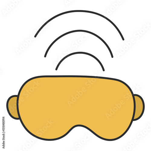Relaxing Sleep Mask with Wireless Signal Icon Illustration