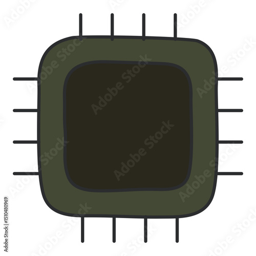 Cartoon Microchip Icon Technology Digital Computer Circuit Processor