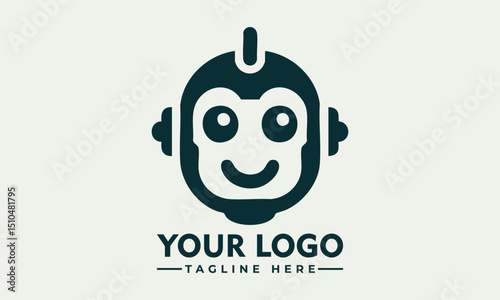 Adorable cartoon robot character with big sparkling eyes and friendly smile
