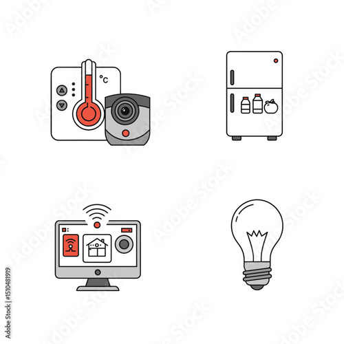 Internet of Things (IoT) Connected Devices Icons Collection
