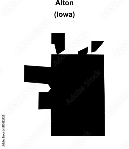 Alton (Iowa) blank outline map