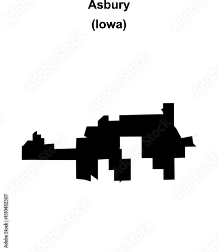 Asbury (Iowa) blank outline map