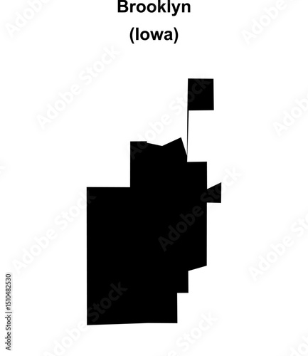 Brooklyn (Iowa) blank outline map