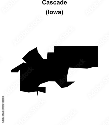 Cascade (Iowa) blank outline map