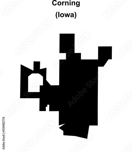 Corning (Iowa) blank outline map