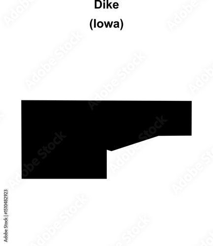 Dike (Iowa) blank outline map