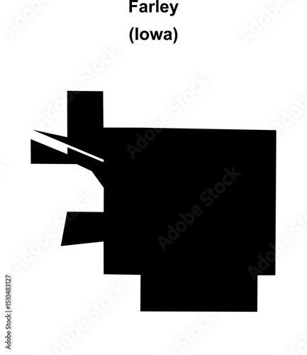 Farley (Iowa) blank outline map