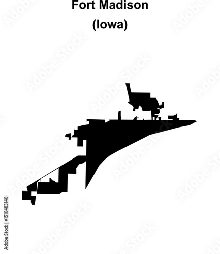 Fort Madison (Iowa) blank outline map
