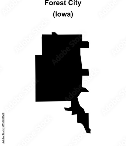 Forest City (Iowa) blank outline map