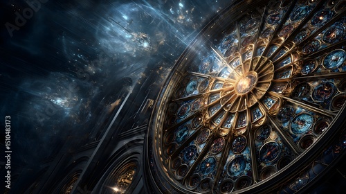 Cosmic cathedral nebula view