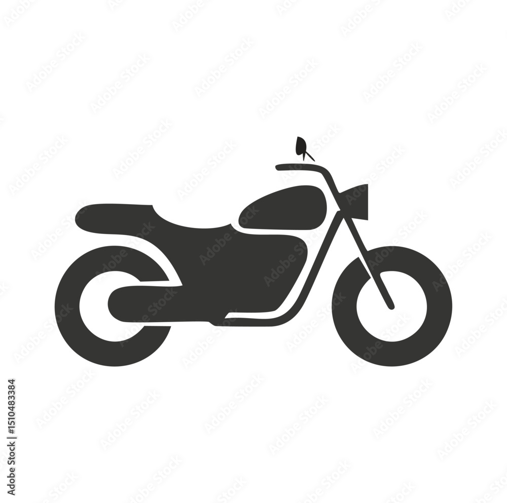 Fototapeta premium Classic motorcycle icon side view black silhouette