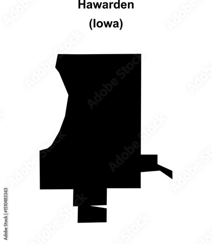 Hawarden (Iowa) blank outline map