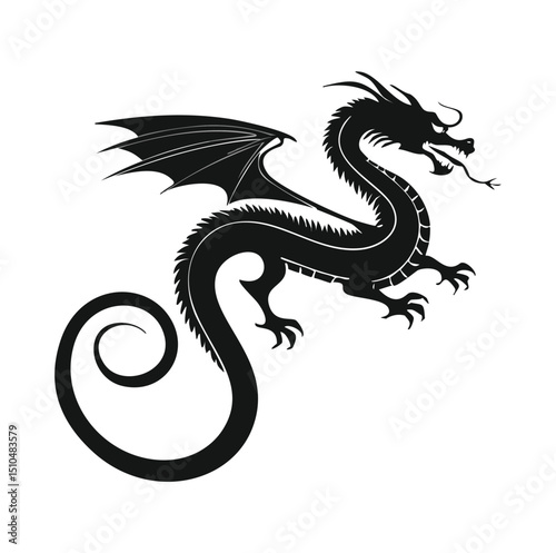 black and white dragon