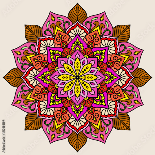 ornamental round lace pattern, vintage decoration element, Oriental pattern, vector illustration. Islam, Arabic, Indian, Moroccan, Spain, Turkish, Pakistan, Chinese, mystic, ottoman motifs, 