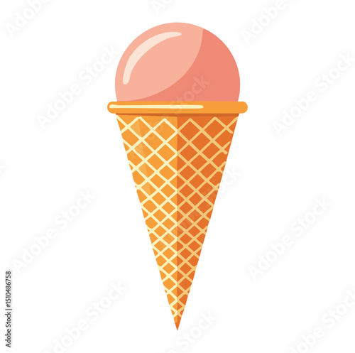 Single scoop ice cream cone sweet treat summer dessert