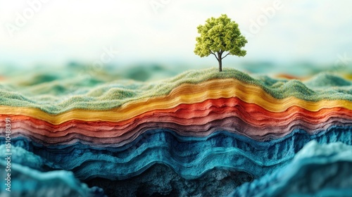 Layered Earth with Single Tree