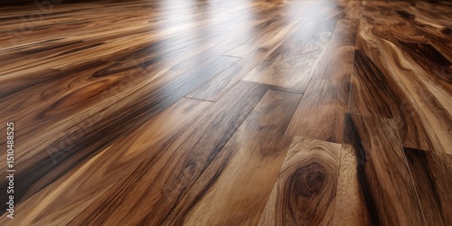 Wooden floor with distinct grain, a natural look that adds warmth to any room.