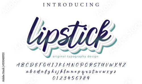 Lipstick Font Stylish brush painted an uppercase vector letters, alphabet, typeface
