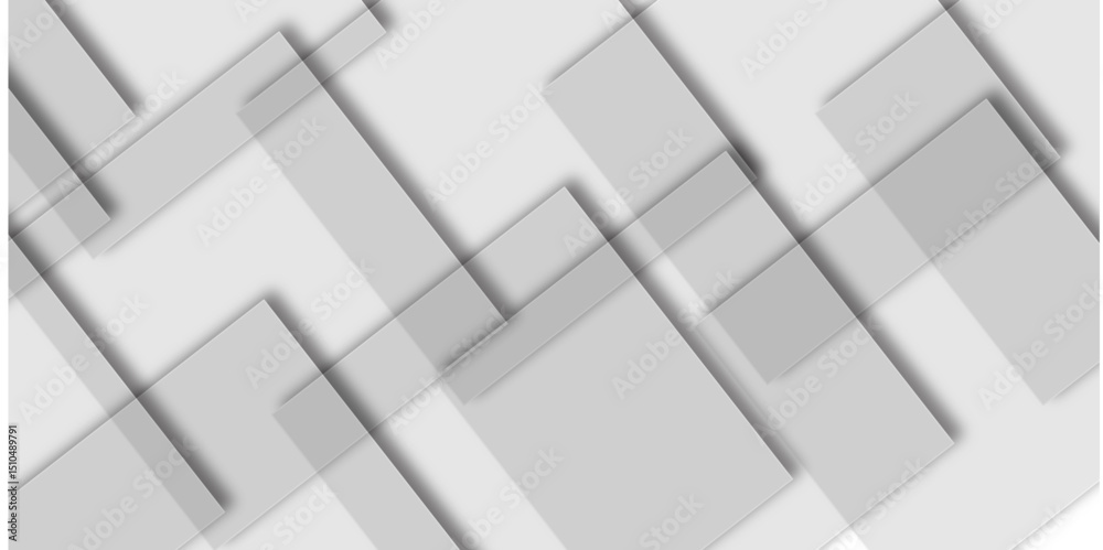 Obraz premium modern gray and white square rectangle shape seamless modern gray triangle technology concept and geometric tile mosic white background design .