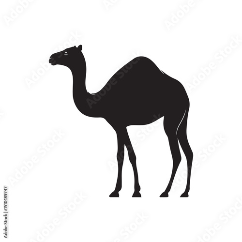 Camel silhouette vector illustration desert animal camelus dromedarius
