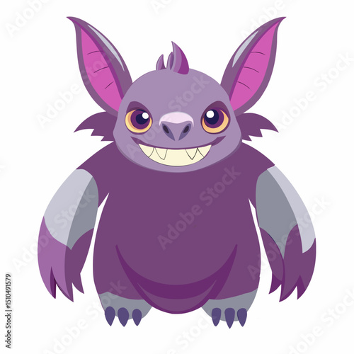 Monster violet doll . Popular children's Chinese toy. Isolated vector illustration on white background