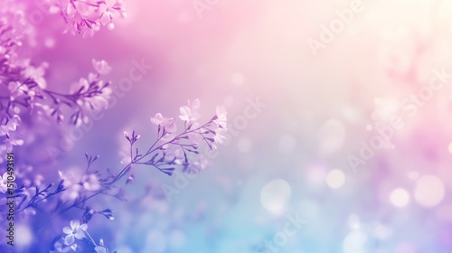 A dreamy lavender-to-blue gradient background with soft lighting.