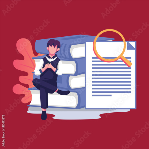Document specification requirements instructions flat style illustration