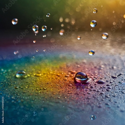 Floating Orbs Over a Prism Dreamscape Background