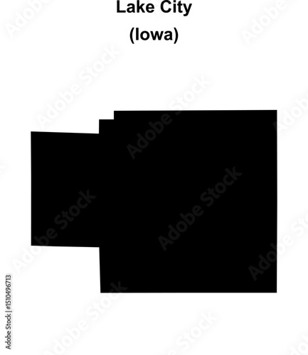 Lake City (Iowa) blank outline map