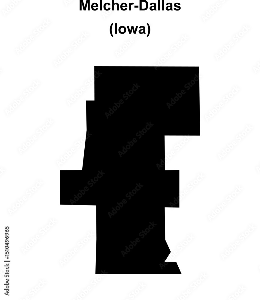 Obraz premium Melcher-Dallas (Iowa) blank outline map