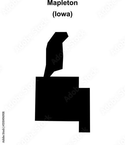 Mapleton (Iowa) blank outline map
