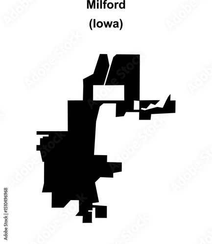 Milford (Iowa) blank outline map