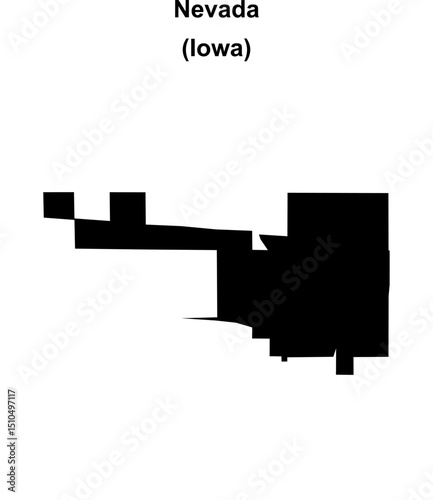 Nevada (Iowa) blank outline map