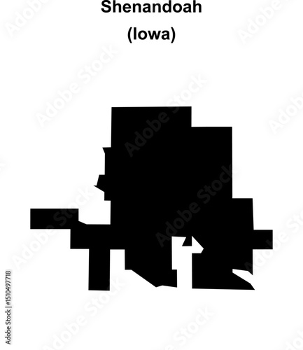 Shenandoah (Iowa) blank outline map