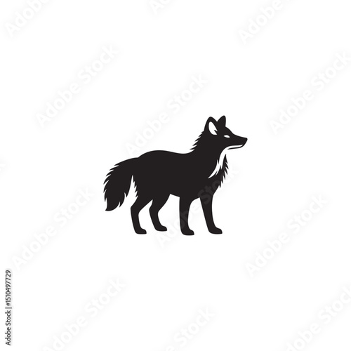 **"Alert Dhole Vector Silhouette: Wild Canine Design Featuring Lean Body, Upright Ears, and Agile Stance in Clean, Minimalist Style for Crafts and Digital Artwork Projects"**
