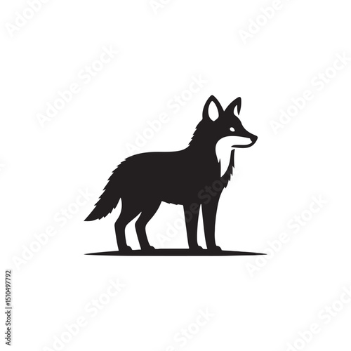 **"Alert Dhole Vector Silhouette: Wild Canine Design Featuring Lean Body, Upright Ears, and Agile Stance in Clean, Minimalist Style for Crafts and Digital Artwork Projects"**
