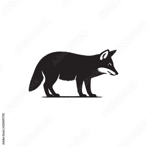 **"Alert Dhole Vector Silhouette: Wild Canine Design Featuring Lean Body, Upright Ears, and Agile Stance in Clean, Minimalist Style for Crafts and Digital Artwork Projects"**

