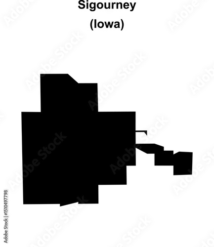 Sigourney (Iowa) blank outline map