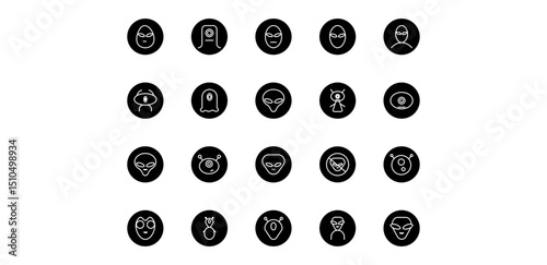 alien icon pack illustration