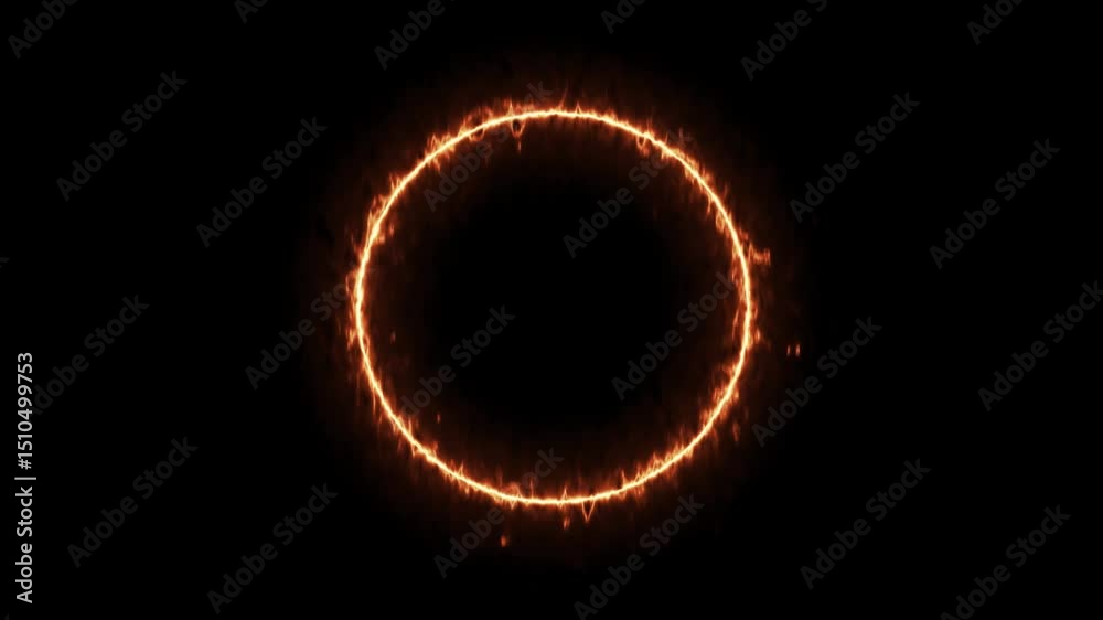 neon ring against dark background. Animation neon circle