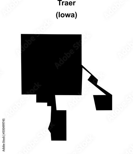 Traer (Iowa) blank outline map