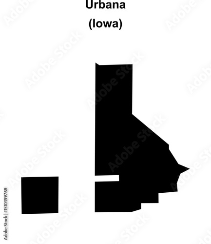 Urbana (Iowa) blank outline map