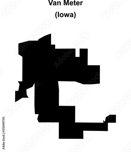Van Meter (Iowa) blank outline map