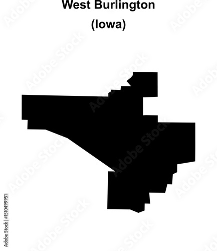 West Burlington (Iowa) blank outline map