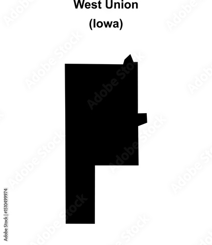 West Union (Iowa) blank outline map